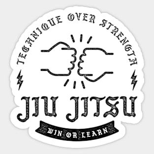 Jiu Jitsu: Blackletter Fist Bump Black Sticker